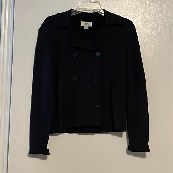 LOFT Tops - LOFT Navy Blue Button Up Cardigan